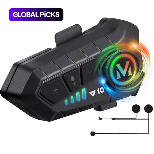 Rechargeable Motorcycle Helmet Speaker, Motorcycle Accessory, IPX6 Waterproof Helmet Earphones with Hands-Free Calling and Music Control, Compatible with All Helmets #GLOBAL PICKS