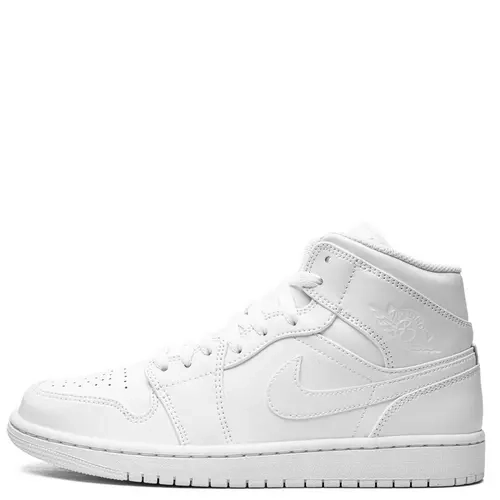 Nike Air Jordan 1 Mid Triple White 554724-136 Mens Fashion Sneakers New