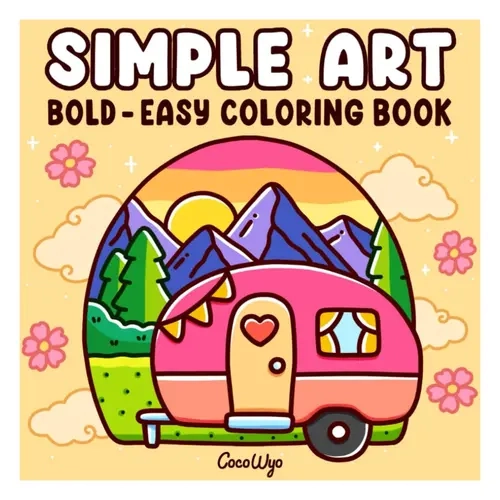 Kids' Coloring Book - 8.5x8.5", 52 Hand-Drawn Bold Designs, Crisp Highres Art, Nature Scenes, Simple Easy Coloring, Minimalist Features, Pre-Printed Graphics, No-Mess Relaxing Coloring Experience for Children