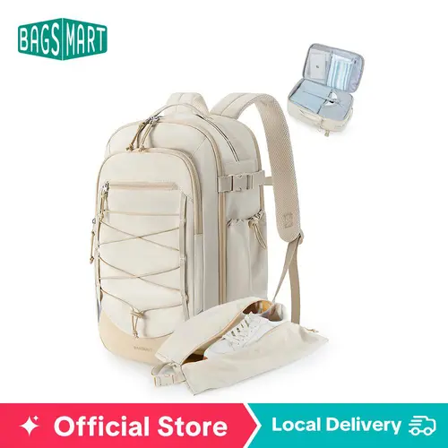 BAGSMART 17.3 Inch Carry On Travel 30L Backpack Travel Bag With Shoe Bag - Water Resistant Daypack for Men and Women sohochic tiktokshopstockup