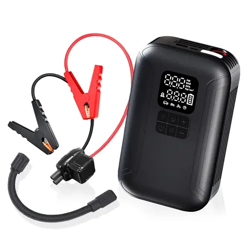 AutoSky Compact Portable Lithium-Ion Automotive Emergency Booster Unit, Dual-Use Jump-Inflate Tool with Leads to Quickly Jump Start & Inflate Your Tires, Batteries Packed Separately