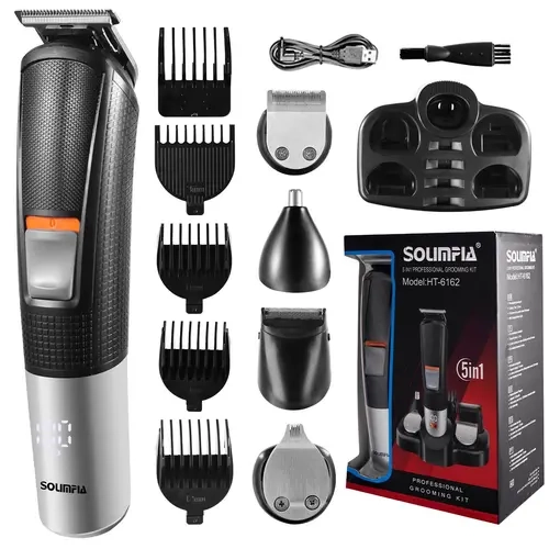 5 in 1 Electric Hair Trimmer Kit, Cordless Body Hair Trimmer Beard Trimmer for Men, Cordless Hair Clippers Electric Razor, Mens Grooming Kit for Beard, Nose, Face, Body, Clippers And Trimmers Set