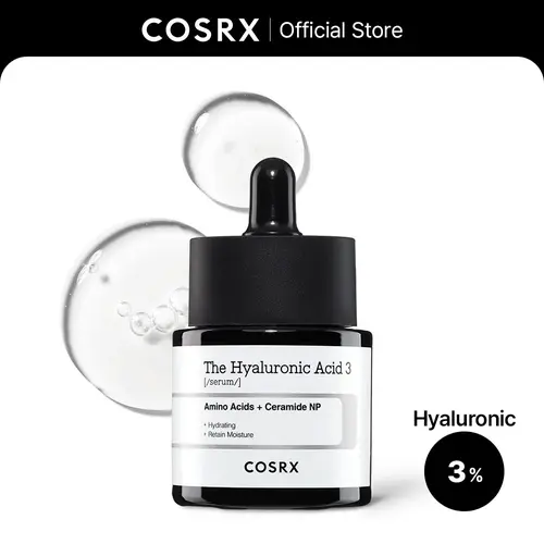 [COSRX Official] The Hyaluronic Acid 3 Serum with Ceramide & Amino Acids, Nontoxic Beauty Barrier Repair Facial Serum for Dry Adults, 20ml Soft Skin Moisturizer Daily Moisture Nourishing Deep Hydration Serum Beauty Serum Formula Hydrate Hydrating