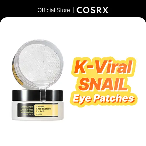 [COSRX Official] Baba de Caracol para tus Ojos |  Snail Eye Patch (60 patches) | El secreto coreano para tus ojeras | PLUMP FINE LINES WITH SNAIL MUCIN EYE PATCHES