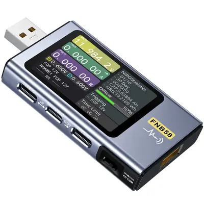 FNIRSI-FNB58 USB Tester Voltmeter Ammeter TYPE-C Fast Charge Detection Trigger Capacity Measurement Ripple Measurement