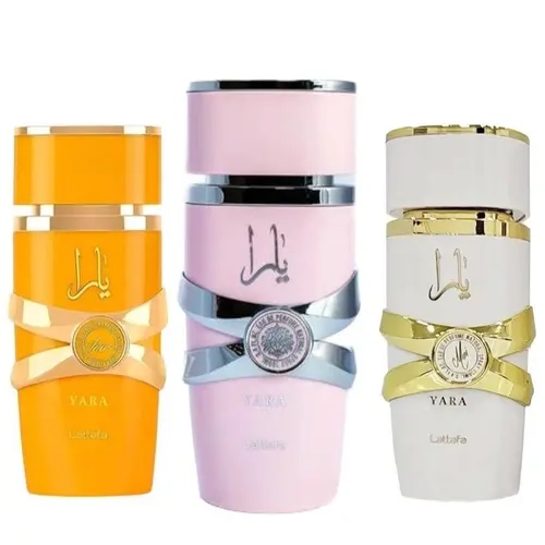 Lattafa Bundle | Yara + Yara Tous + Yara Moi | Women's Fragrance | 100 ML - 3.4 OZ | Eau De Parfum | Mango - Passionfruit & Coconut