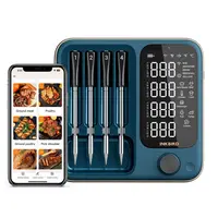 【DealsForYouDays】INKBIRD Meat Thermometer, WiFi & Bluetooth Wireless, 4 Probes, Stainless Steel, IP67 Waterproof, 25-Hour Battery, Ideal for Barbecue & Frying, Holiday Gifts-tiktokshopstockup fathersdaygift,summerwins,campingessentials,campinggear