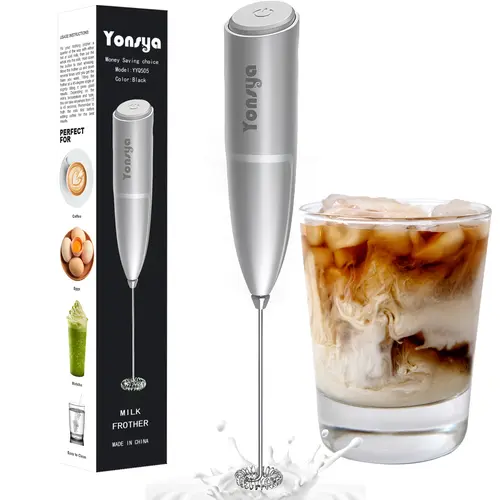 Yonsya Cordless Handheld Milk Frother - Dutewo RPM Motor, Lattes in 10s, Hot Cocoa Froth, Matcha Foam Fast, Rechargeable, Easy Cleaning, Portable Multi-Use Device Hand Mixers for Camping Kitchen Appliances