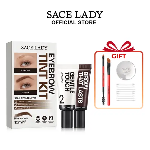 SACE LADY  Eyebrow Tint Kit,Long-lasting Waterproof Sweat-proof Eyebrow Dye Paste Set,Hair Color Kit Makeup Cosmetics Vegan Formula Semi Permanent  Deals For You Days