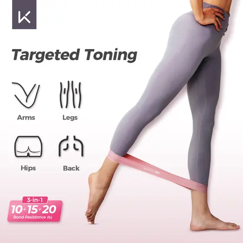 KEEP Resistance Loop Bands for Women, Elastic Loop Bands for Booty & Legs, Different Levels Elastic Band for Home Gym, Great Fitness Equipment for Training, Yoga, Exercise