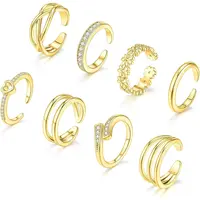 8 Pcs Toe Rings for Women Gold Silver Simple Open Adjustable Band Toe Rings Set Beach Foot Jewelry for Summer Gold Plated Copper Hypoallergenic Stackable Rings, Toe Ring Stackable, Gold Plated Toe Rings