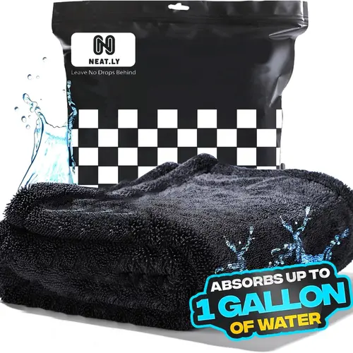 Premium Car Wash Microfiber Towel - 2025 1-Pack 36x38 in Extra Thick Twisted-Loop 1300GSM, Fast Streak-Free Drying, Car Cleaning Supplies for Detailing Tools