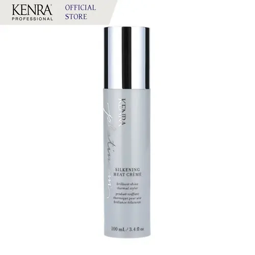 Kenra Platinum Silkening Heat Crème | Brilliant Shine Thermal Styler | Reduces Hot Tool Passes by 50% | Prevents Breakage & Improve Manageability | Heat Protectant | All Hair Types | 3.4 fl. Oz