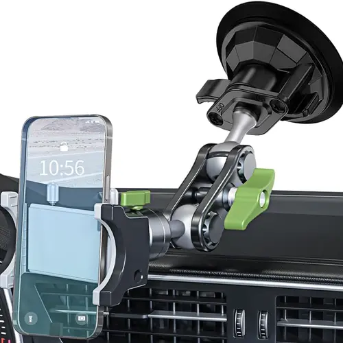 JOYTUTUS Adjustable Phone Holder for Car - Suction Dashboard Mount with Extension Arm, 360° Rotating Universal Ball Head, Vibration Damping, Heat-Resistant Cup, Easy Installation, Auto Accessories Interior for Cars, Buses