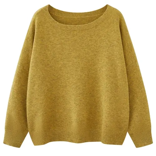 Women's Basic Plain Drop Shoulder Boat Neck Sweater, Casual Long Sleeve Jumper Fit for Fall & Winter, Fashion Ladies' Knitwear Tops for Daily Wear, Knit Fabric Top