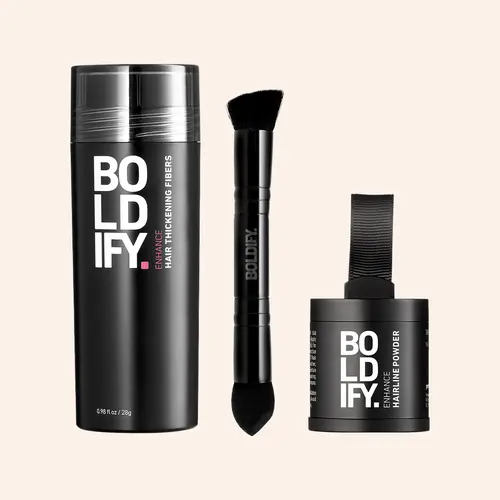 Boldify Haircare Thinning Hair Build & Conceal Powder Bundle - 10g, Redensyl, Color Correction, Styling Fix, Temporary Root Touch Up, Hairline Enhancement, FREE Brush, 120-Day 100% Money Back Guarantee