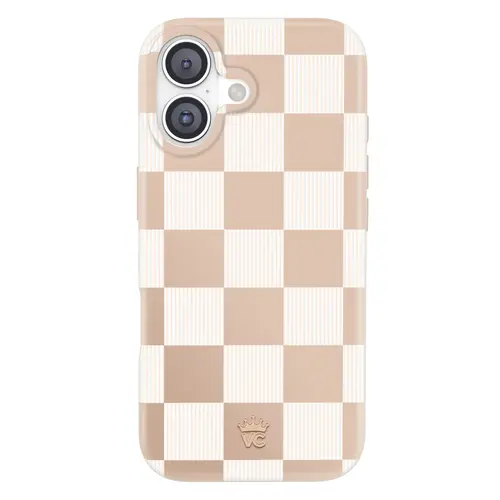 Velvet Caviar Nude Vibe Checker Smartphone Cover - Cute Shockproof Drop Protection Accessory for iPhone 18 Pro Max, 18 Pro, 17, 16, 15 & More Wireless Cellphone Devices
