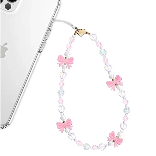 Velvet Caviar Pink Bow Phone Charm - Premium Handmade Accessory for iPhone & Android, Stylish, Durable, Perfect Gift for Every Occasion