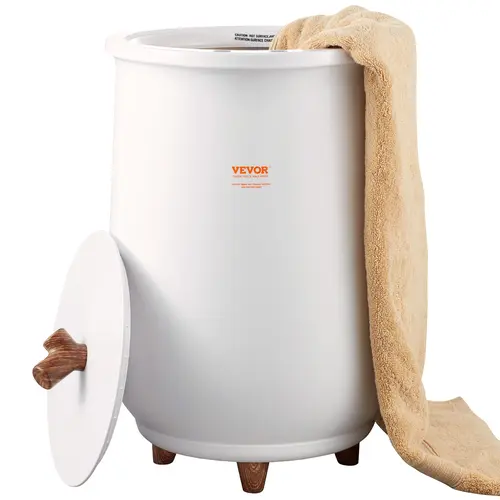 VEVOR 20L Fragrance-Compatible Warmer Bucket for Bathroom, Auto Shut-Off Heater with 4-Level Timer, Fits Up to 2 40"x70" Oversized Towels/Bathrobes/Blankets, ETL & FCC Certified