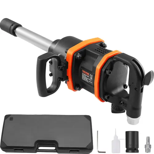 【DealsForYouDays】VEVOR 1 Inch Air Impact Wrench Up to 5175 ft-lbs High Reverse Torque Output 1" Pneumatic Impact Gun w/ 8 Inch Extended Anvil & Carrying Case for Heavy Duty Repairs and Maintenance,father'sdaygifts