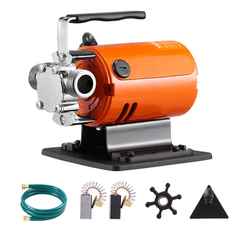 Portable Liquid Transfer Pump - 1/10 HP, 360 GPH, Wear-Resistant Aluminum Body, 120V AC, Stain & Corrosion Resistant, Anti-Slip Footing, 6 ft Hose & Carbon Brushes Included for Garden, Fish Pond Water Management (Sports & Outdoor)