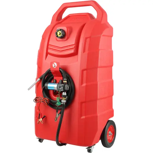 【DealsForYouDays】VEVOR Fuel Caddy 32 GallonPortable Fuel Storage Tank On-Wheelswith 12V DC Transfer PumpGasoline Diesel Fuel Container with 8.2 ft HoseFlow Rate 7L/minfor TrucksBoatsLawn Mowers,father'sdaygifts