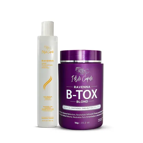 I BELLI CAPELLI Ravenna Blond Btox Unisex Haircare Kit - Argan Oil Anti-Residue Deep Cleansing Shampoo (1kg), Intense Hydrating Mask (300ml) & Moisturizer Cream for Neutralized, Opaque/Dull Blondes to Hydrate for Soft and Shiny Results