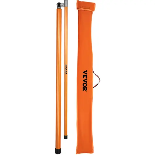 VEVOR Heavy Duty Fiberglass Truck Height Measuring Tool, 20 ft Telescopic Adjustable Pole, Stable Rubber Base, Non-Conductive Body, High Visibility, Metric+English, Portable Fold-to-56in Stick with Carrying Bag for Truck Drivers, Car Haulers