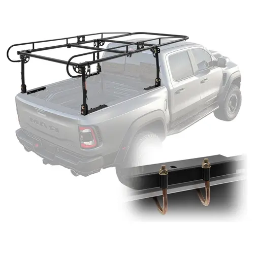 VEVOR Steel Car Roof Rack, 1000 lbs/454 kg Capacity, Tall-Load Crossbar, Quick Mount Drill/No-Drill Installation, 43.3-63 in Adjustable Width, Detachable Rear Crossbar, Rust-Resistant, Aerodynamic Design, for Ladder, Kayak Carrier