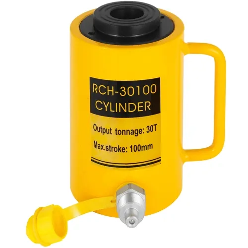 VEVOR 30t Heavy Duty Metal Hollow Plunger Hydraulic Cylinder Jack, 30t/100mm (66000 lbs/100mm Stroke), 4 inches Quick Connect, Narrow-Space Ready, Single-Action Painted Rigger Tool, Automotive Maintenance Tools with Firm Leak-Free Connection