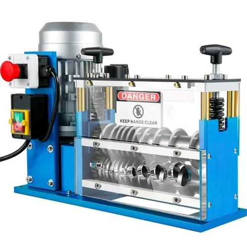 VEVOR Heavy Duty Automatic Wire Stripping Machine with Handle, 370W Powerful Motor, 0.06-1.5 Inch Range, 75 ft/min Speed, 11 Channels, 10 Blades, Emergency Stop, Plastic/Rubber Wire Compatibility, Copper Recycling Use, Thoughtful Security Design