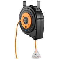 【toolupgrade】VEVOR Automatic Retractable AC Power Extension Cord Reel, Heavy-Duty 12AWG/3C SJTOW Water-Resistant 45FT Spool Wire, 180-Degree Swivel Mounting Bracket, 4.5FT Lead-In, Ozone-Resistant Black, Tested to Standards, for DIY, Commercial Garage, 4.
