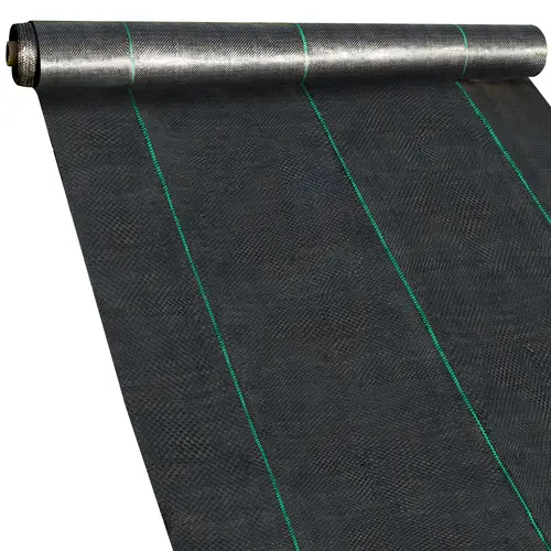 VEVOR 6 x 300 ft Landscape Fabric, 3.2 oz Premium Woven Durable PP Mesh, Heavy-Duty Weed Barrier, High Permeability Blocker, 1800 Sq Ft Cover, Geotextile Polyethylene Ground Cover, Grass Root Blocking, DIY Cut & Easy Installation, Green Stripe Align