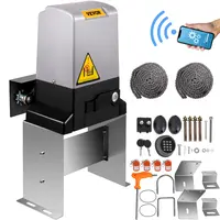 VEVOR Smart Gate Opener with Chain, 750W Pure Copper Motor, 3300LBS Capacity, Ultra-Quiet Design, Wireless, 4 Remotes, App-Controlled, Solar-Compatible, Security Alarm, Waterproof Plastic ABS Housing, Dustproof, Power Outage Key, Home Improvement Tool