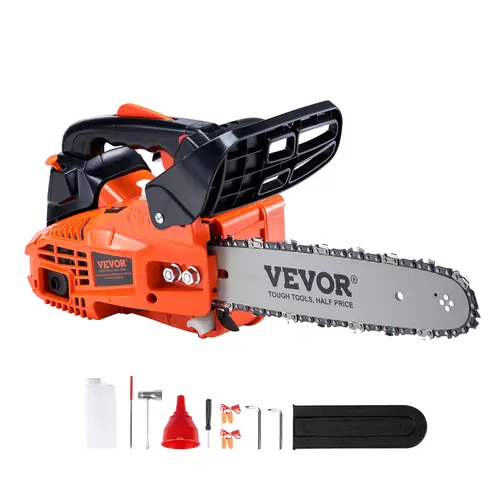 【DealsForYouDays】VEVOR Gas Chainsaw, chainsaw for tree cutting, 25.4CC 12-Inch 1.2HP 2-Stroke Gasoline Powered Chain Saw with Anti-Vibration Handle & Auto-Oiler for Farm, Garden, Ranch - Cuts Tree Branches, Firewood, Logs, Hardwood, Gas Powered Chainsaws