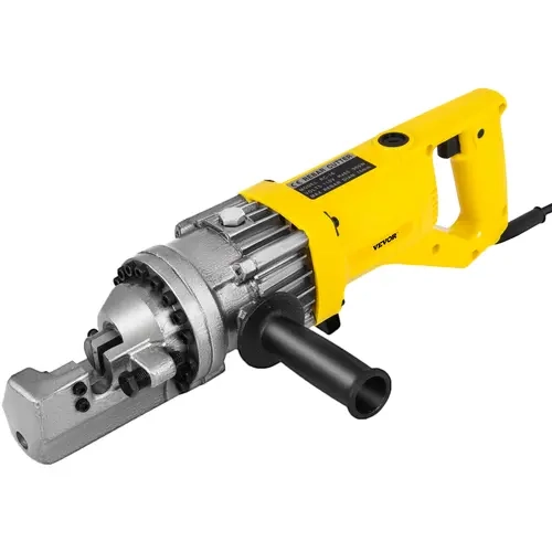 VEVOR 900W Low-Noise Motor Portable Electric Hydraulic Rebar Cutting Machine, 110V Site Ready, 1-Button Operation, Cuts 4mm-16mm (3/20"-5/8") #5 Round Bar in 2.5-3.0s, Stainless Steel Protective Box, for Bridge Construction Workers, Calmer Site