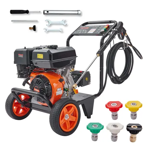 【DealsForYouDays】VEVOR Gas Pressure Washer, 4400 PSI 4.0 GPM, Gas Powered Pressure Washer with Copper Pump, Spray Gun and Extension Wand, 5 Quick Connect Nozzles, for Cleaning Cars, Homes, Driveways, Patios, Power Washer,father'sdaygifts