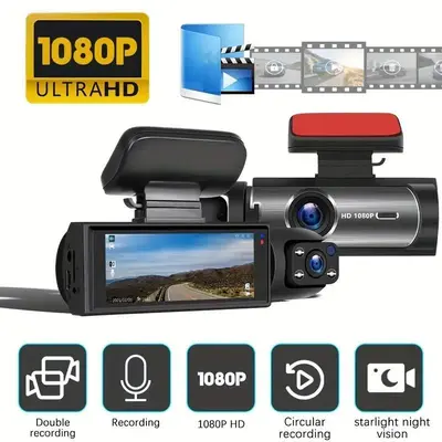 WHATOOK 1080P Ultra HD Dash Cam, Front Car Camera with Night Vision, 32GB Recording, Auto Accessories（Not wireless) , Car Camera Accessories, Dashcam, Cars