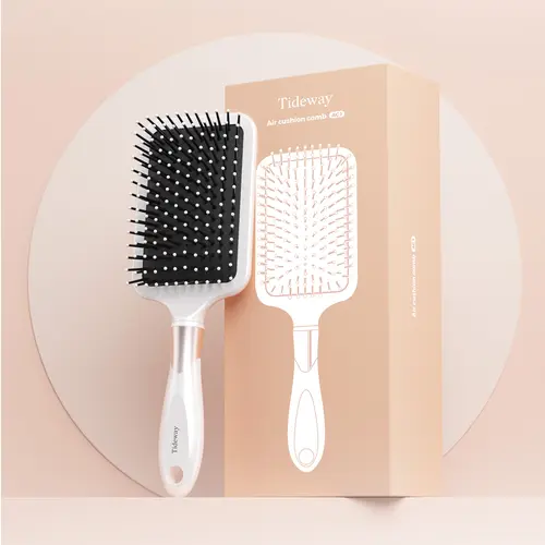 3-Piece Care Hair Brushes & Combs Set - Tideway Air Cushion Massage Tool, Hollow Scalp Care Aid, Cylinder Styling Tool, Anti Tangle Detangling Brush, Dry Heat-Resistant Blowing Companion