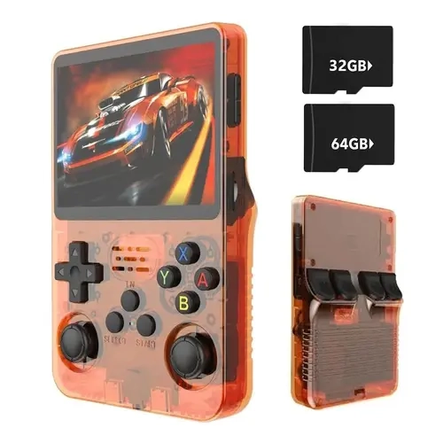 WUDS R36S Handheld Video Game Console - 3.5 in High-Resolution IPS Display, 64GB Expandable Memory, Compact Pocket Portable Game Console for On-the-Go Gaming Gifts