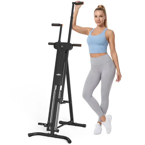 RELIFE Newer Version Vertical Climber - Folding Stair Stepper with Sturdy Metal Frame, 5-Level Adjustable Resistance, Grease-Free Smooth Pedals, Rock-Climb Mode, Guides, Quiet Operation, 300 lbs Capacity, Unisex Home Gym Full Body Climbing Equipment