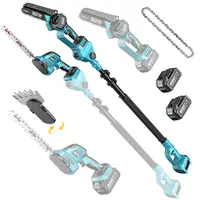 【DealsForYou】SEESII 6-in-1 Cordless Pole Saw and Pole Hedge Trimmer Grass Shears Combo Kit, Electric Mini Chainsaw with 2*4.0 Ah Batteries, Extension Tree Prunner, Bush Trimmer Limb Branch Cutter, 16ft Long Reach P6 Bonus CP610