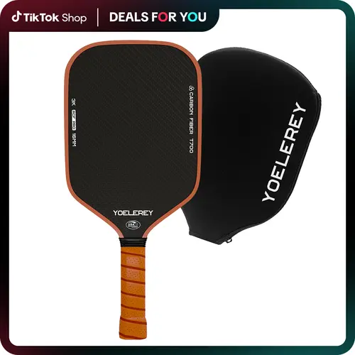 USAPA Approved YOELEREY Carbon Fiber Pickleball Paddle - T700 3K Raw Fiber Surface Dampens Buzz, 16mm Polypropylene Core, Textured Face, Ultra Comfort Grip, Impact-Resistant, Vibration & Enhanced Spin Control