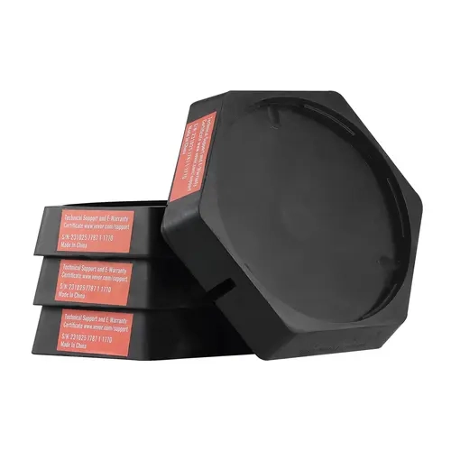 VEVOR Heavy Duty Circular RV Leveling Pads (4-Pack), 9 in/9" Size UV-Water Resistant Rust-Free Drainage Rubber Jack Stabilizers, 5000 lbs Capacity per Pad, Camping Use for 5th Wheels, Class A/C Motorhomes