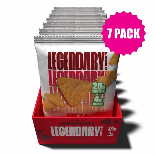 Legendary Foods 20 g Pizza Popped Protein Chips - No Sugar Keto Friendly, Healthy Protein Snack - 7 pack