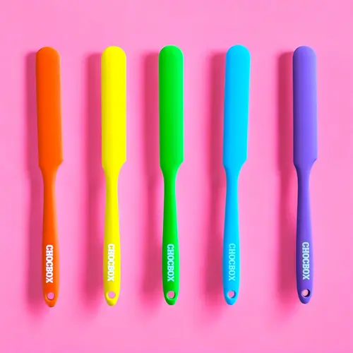 Chocbox Wand Reusable BPA-Free Non-Slip Silicone Spatula - Durable Kitchen Baking Gadget with Chocbox Logo, Baking Utensils Supplies for Stirring, Spreading, Shaping Chocolate