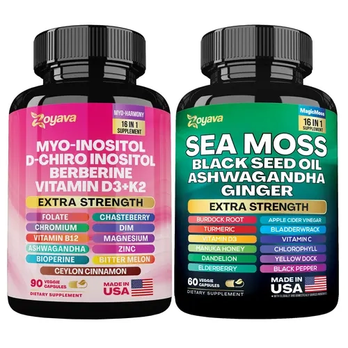 Ino-Sea Smooth Bundle - Zoyava Myo-Inositol & Sea Moss Supplements - All-in-One Multivitamin Combo with Extra Strength Ingredients - MADE IN USA
