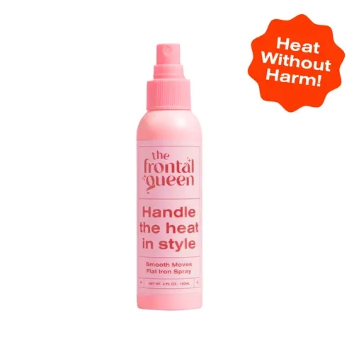 The Frontal Queen Smooth Moves Flat Iron Spray Silkening Mist - UV-Protective Hair Spray for Heat Damage & Sun Protection - 4 FL 120ML Gel Haircare
