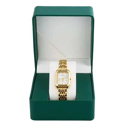 【summerwins】Luxury Ladies Fashion Quartz Watch Simple Scale Square Quality Gold Plated Women Watches Business,Gift box & Adjuster & gift for her
