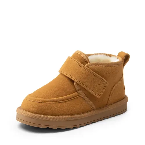 Dream Pairs Toddler Girls' Brown Footwear Boot - Retro Look, Faux Fur-Lined, Warm Insulation, Velcro Hook-and-Loop Closure, Ankle Height, Round Toe, School Ready, Classic Color, 3-4 Years, 5T, 6T